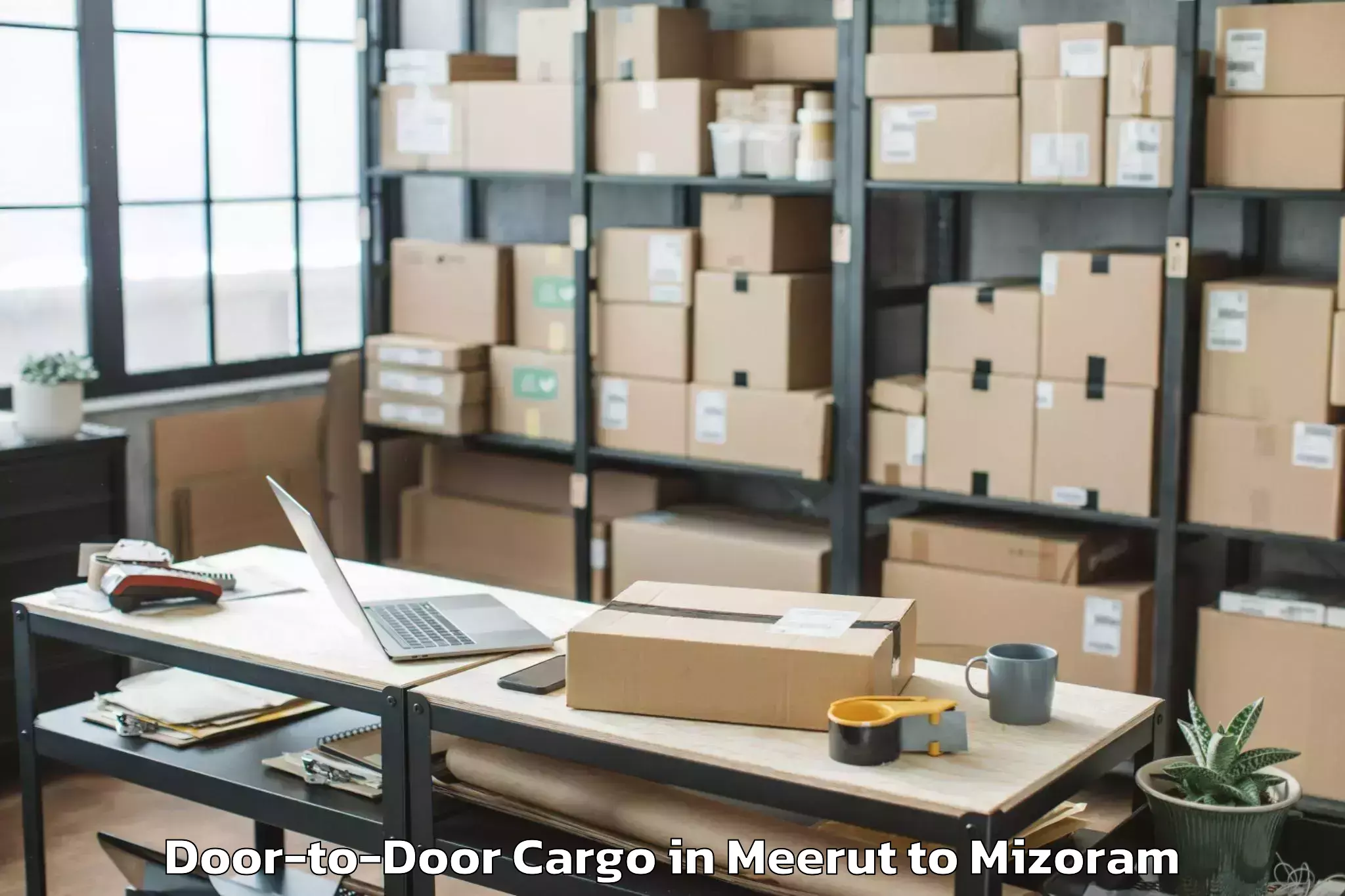 Leading Meerut to Thenzawl Door To Door Cargo Provider